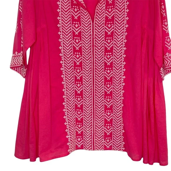 Roberta Roller Rabbit Pink Embroidered Short Sleeve Top - Picture 4 of 13